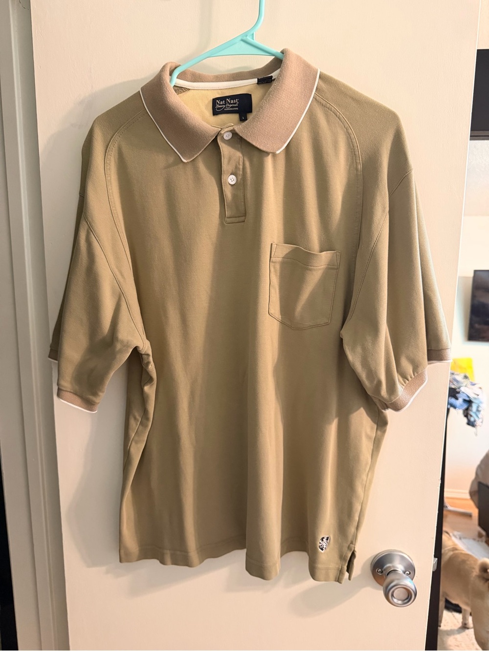 Nat Nast Men’s Polo in Khaki with Contrast Trim